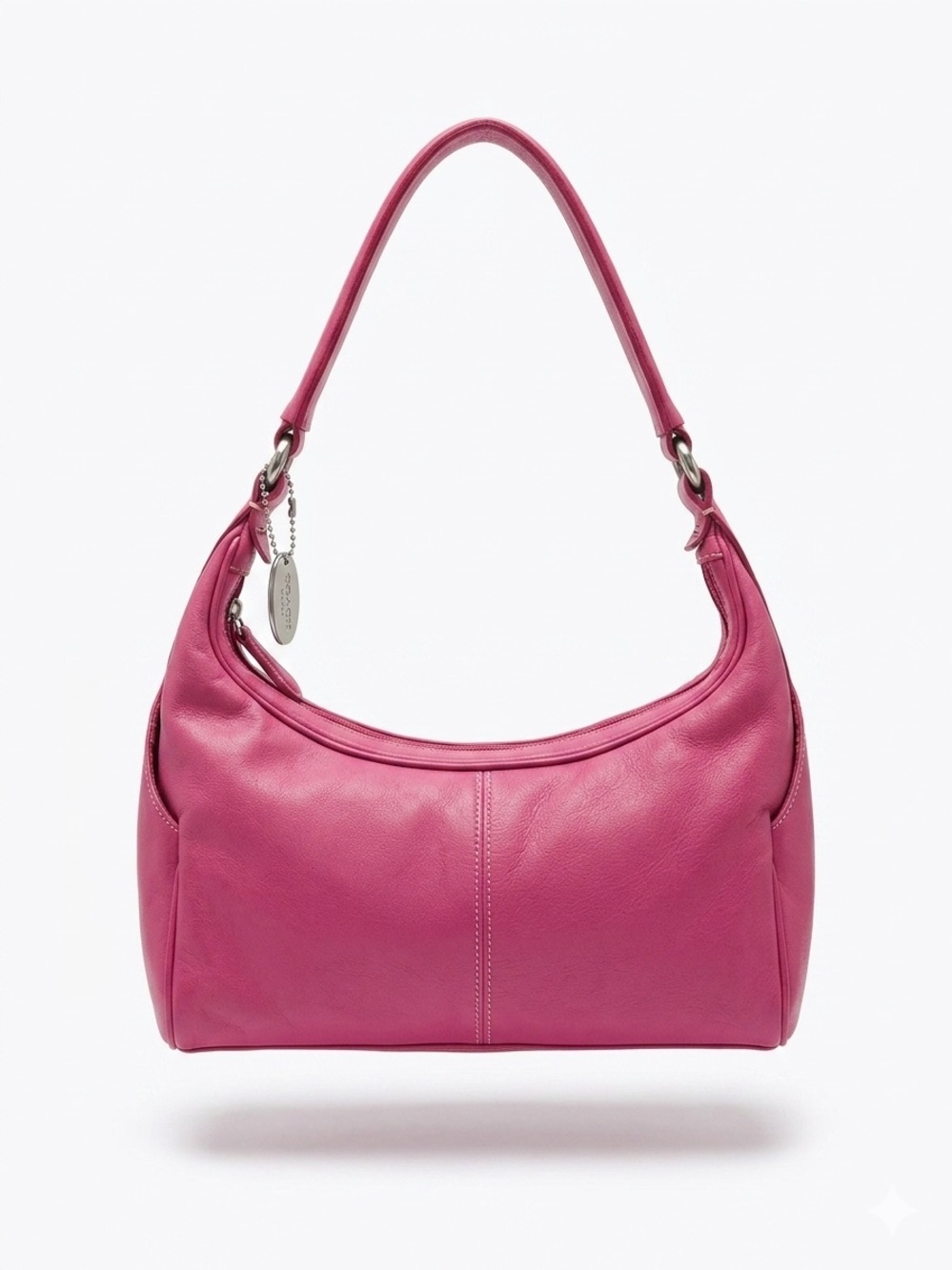 Tignanello Magenta Pink Leather Y2K Shoulder Bag Hobo